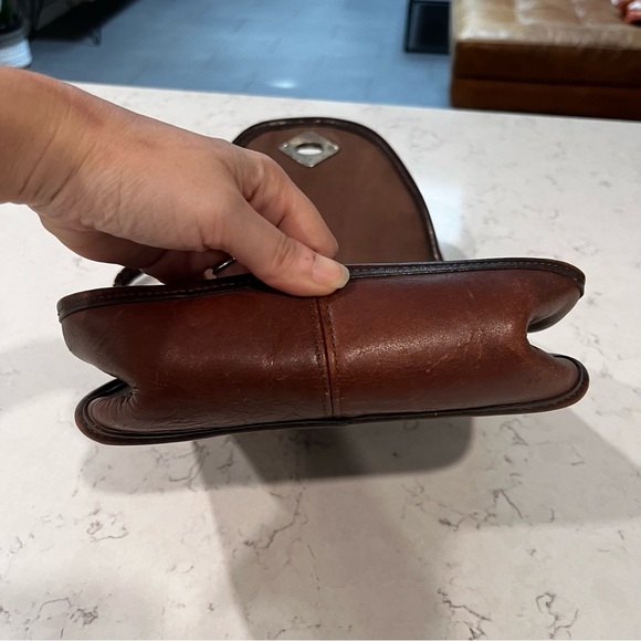 Brighton Brown Leather Braided Adjustable Strap Crossbody Bag - Picture 7 of 13